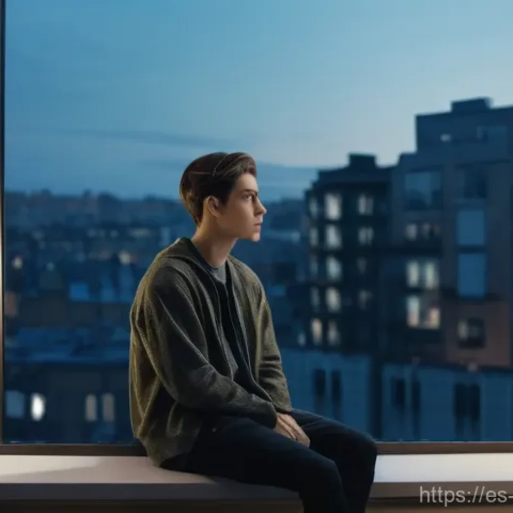 범죄 피해자 실태 조사 - **"The Invisible Burden"**: A cinematic, medium shot of a young adult (gender-neutral, fully clothed...