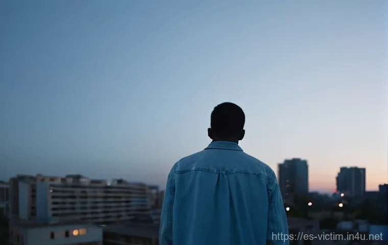 범죄 피해자 트라우마 연구 논문 - **Invisible Scars and Emotional Echoes:** A poignant, low-angle shot of a lone adult figure, fully c...