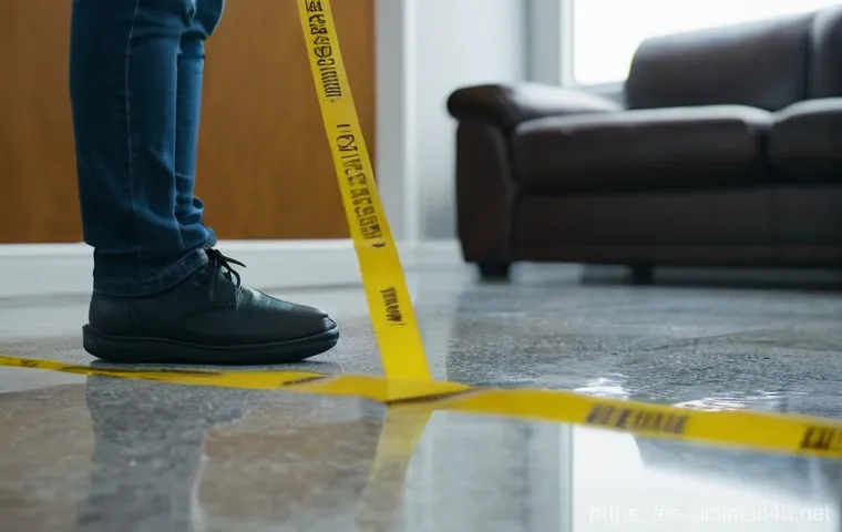 범죄 피해자 증거 확보 - **Initial Scene Documentation**
A person, appearing to be in their late 20s to early 30s, dresse...